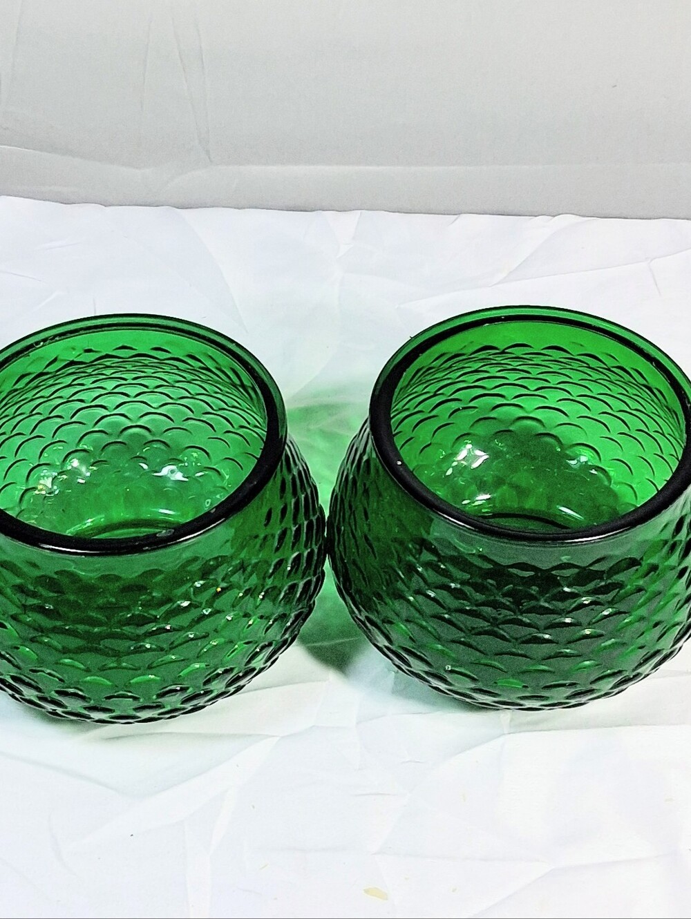 Set Of 2 E.O. Brody Green Vintage Mid Century G100 Utility Vase, Planter, Bowl